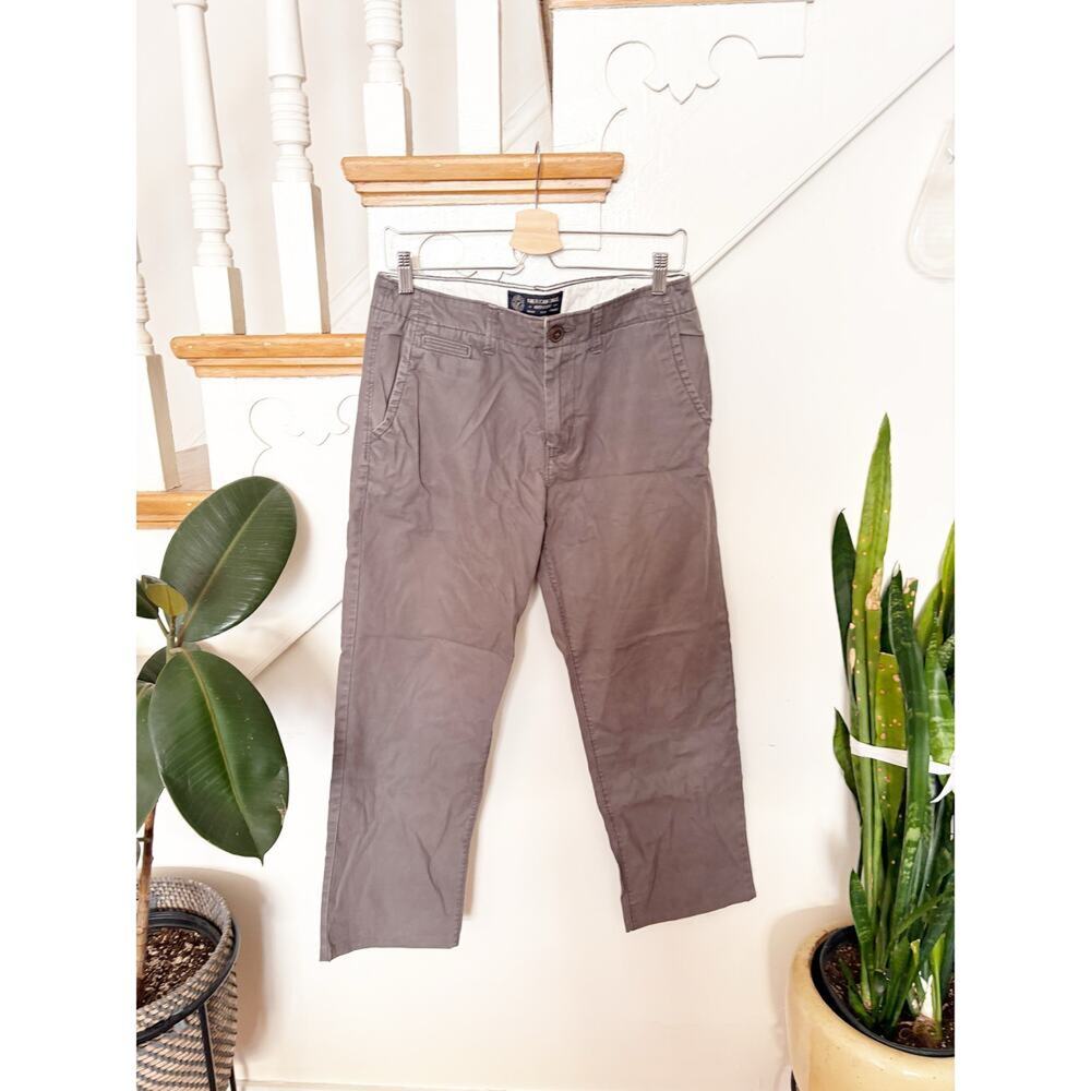 American Eagle Chino Pants Tan 100% Cotton Flat Front Slim Fit Mens Size 30x36
